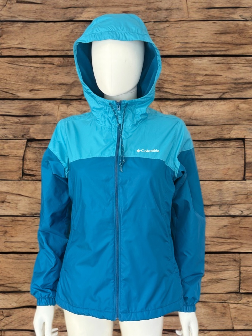 Columbia Women's Two-Tone Fleece Lined Teal Windbreaker